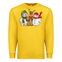 Lemon christmas polar bear reindeer and snowman Premium Sweatshirt - CowGirlArtShop