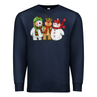 Navy christmas polar bear reindeer and snowman Premium Sweatshirt - CowGirlArtShop