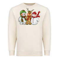 Sandshell christmas polar bear reindeer and snowman Premium Sweatshirt - CowGirlArtShop