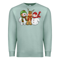 Seafoam christmas polar bear reindeer and snowman Premium Sweatshirt - CowGirlArtShop