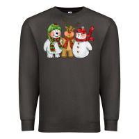 Smoke christmas polar bear reindeer and snowman Premium Sweatshirt - CowGirlArtShop