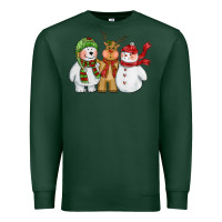 Christmas Polar Bear Reindeer And Snowman Premium Sweatshirt | Teevron