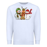 White christmas polar bear reindeer and snowman Premium Sweatshirt - CowGirlArtShop