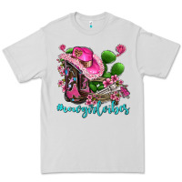 Dove Grey cowgirl vibes with boots and gun Premium Tee - AdoDesignShop