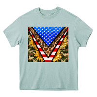 Arona american sunflower and camouflage Heavy Core Tee - AdoDesignShop