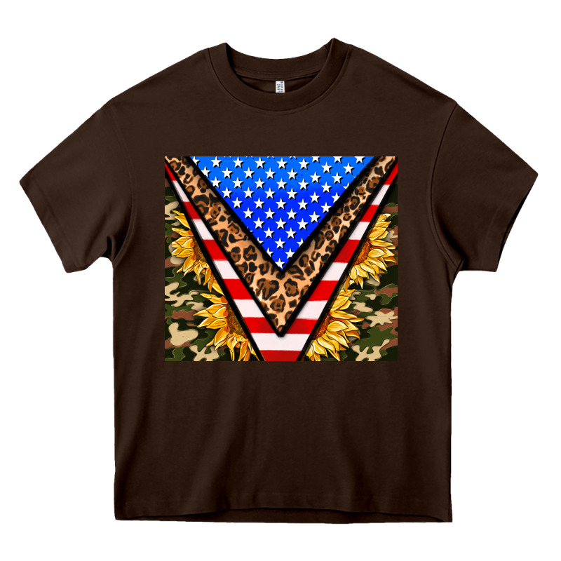 American Sunflower And Camouflage Heavy Core Tee by AdoDesignShop | Teevron