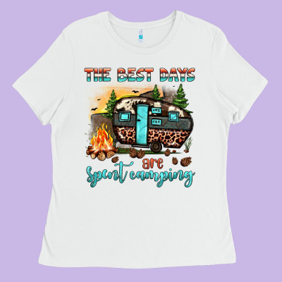 The Best Days Are Spent Camping Ladies Tee Designed By Jahusdesignshop
