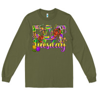 Army Green Mardi Gras fat tuesday Long Sleeve Tee - BundleAndBundleShop
