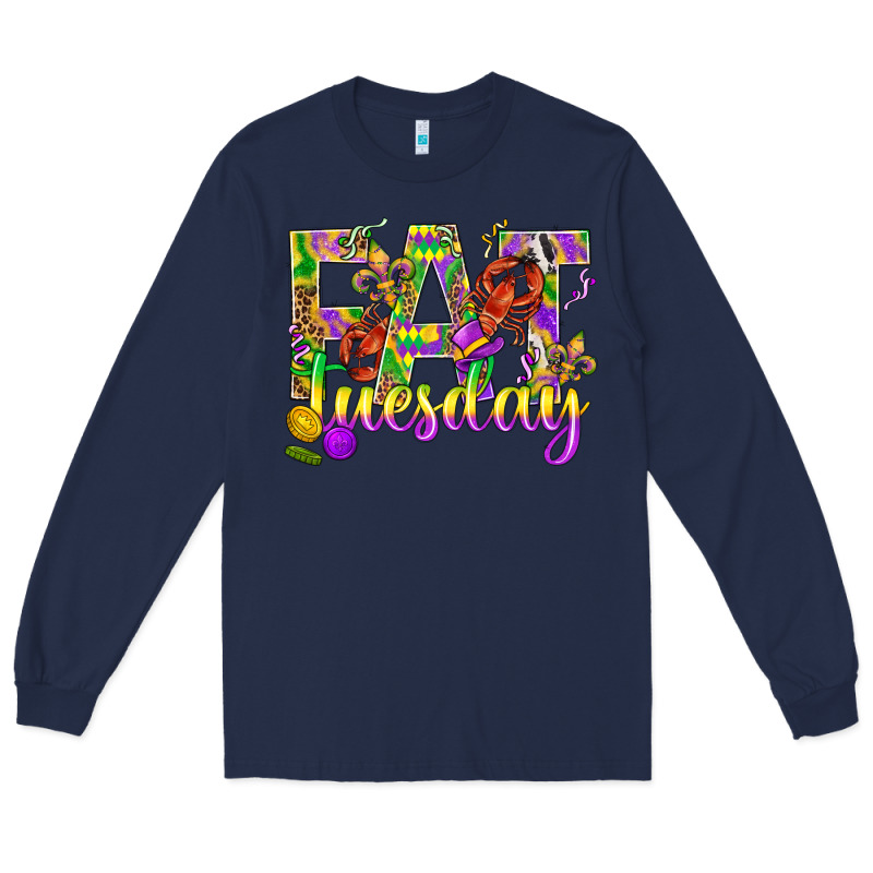 Mardi Gras Fat Tuesday Long Sleeve Tee by BundleAndBundleShop | Teevron