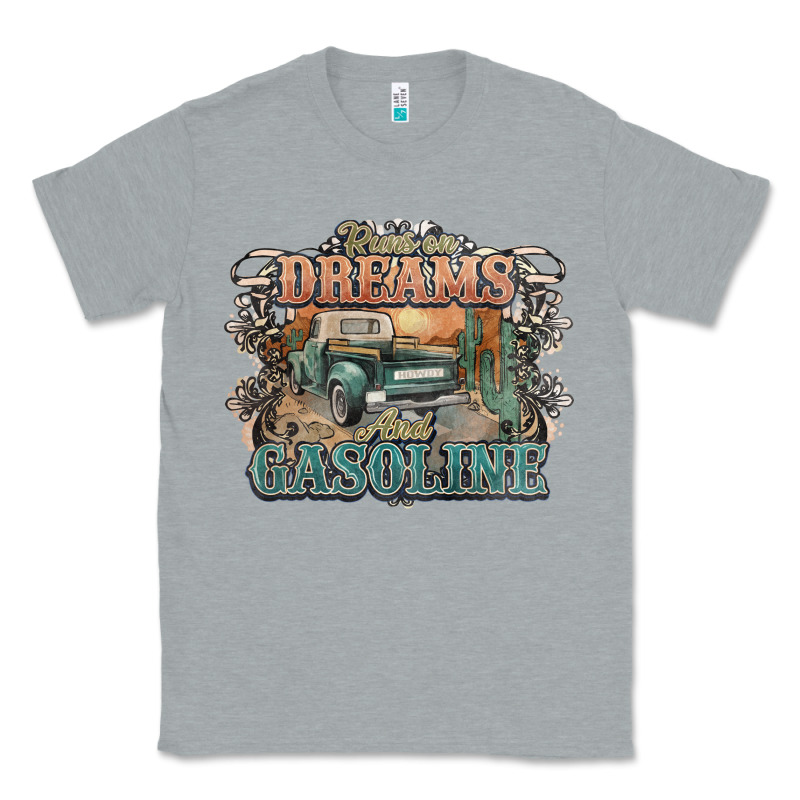 Runs On Dreams And Gasoline Truck Western Classic Tee by NancyCooperArtShop | Teevron
