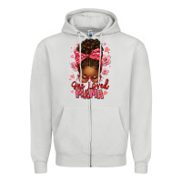 Dove Grey one loved mama afro messy bun Zipper Hoodie - texasbilliewilder