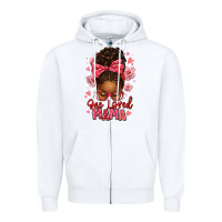 White one loved mama afro messy bun Zipper Hoodie - texasbilliewilder