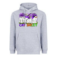Heather Grey cat sheet ghost cats halloween Heavyweight Hoodie - CowGirlArtShop