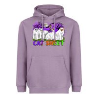 Lavender cat sheet ghost cats halloween Heavyweight Hoodie - CowGirlArtShop