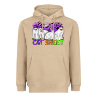 Mushroom cat sheet ghost cats halloween Heavyweight Hoodie - CowGirlArtShop