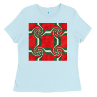 Baby Blue retro christmas seamless pattern Ladies Tee - BundleAndBundleShop