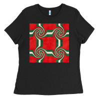 Black retro christmas seamless pattern Ladies Tee - BundleAndBundleShop