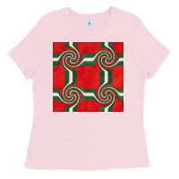 Bubblegum Pink retro christmas seamless pattern Ladies Tee - BundleAndBundleShop