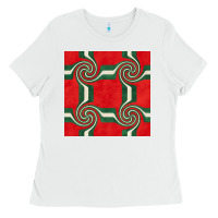 White retro christmas seamless pattern Ladies Tee - BundleAndBundleShop