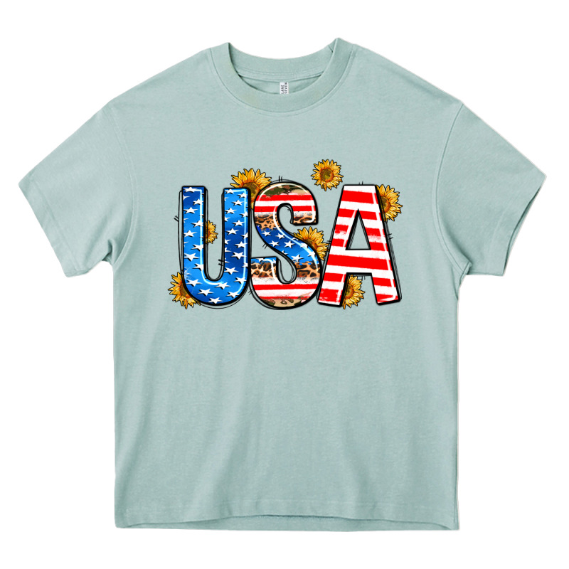 Usa Sunflower Heavy Core Tee by AdoDesignShop | Teevron