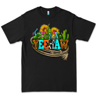 Black yeehaw and cactus with horseshoe Premium Tee - AdoDesignShop