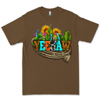 Cacao yeehaw and cactus with horseshoe Premium Tee - AdoDesignShop