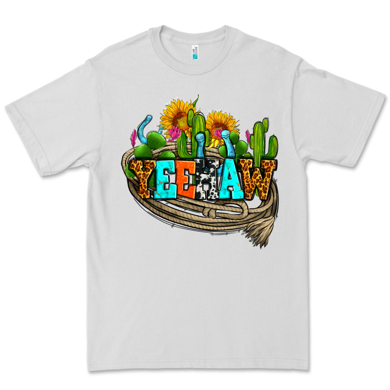 Yeehaw And Cactus With Horseshoe Premium Tee by AdoDesignShop | Teevron