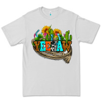 Dove Grey yeehaw and cactus with horseshoe Premium Tee - AdoDesignShop