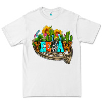 White yeehaw and cactus with horseshoe Premium Tee - AdoDesignShop
