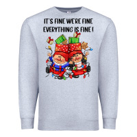 Heather Grey its fine were fine everything is fine Premium Sweatshirt - CowGirlArtShop