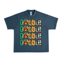 Midnight Navy Gobble till you wobble Thanksgiving turkey Urban Heavy Tee - NancyCooperArtShop