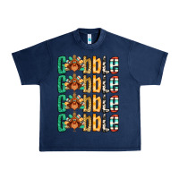 Navy Gobble till you wobble Thanksgiving turkey Urban Heavy Tee - NancyCooperArtShop