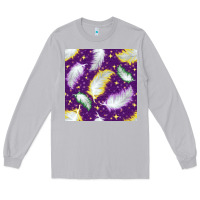 Moon Dust Mardi Gras Feathers seamless pattern Long Sleeve Tee - BundleAndBundleShop