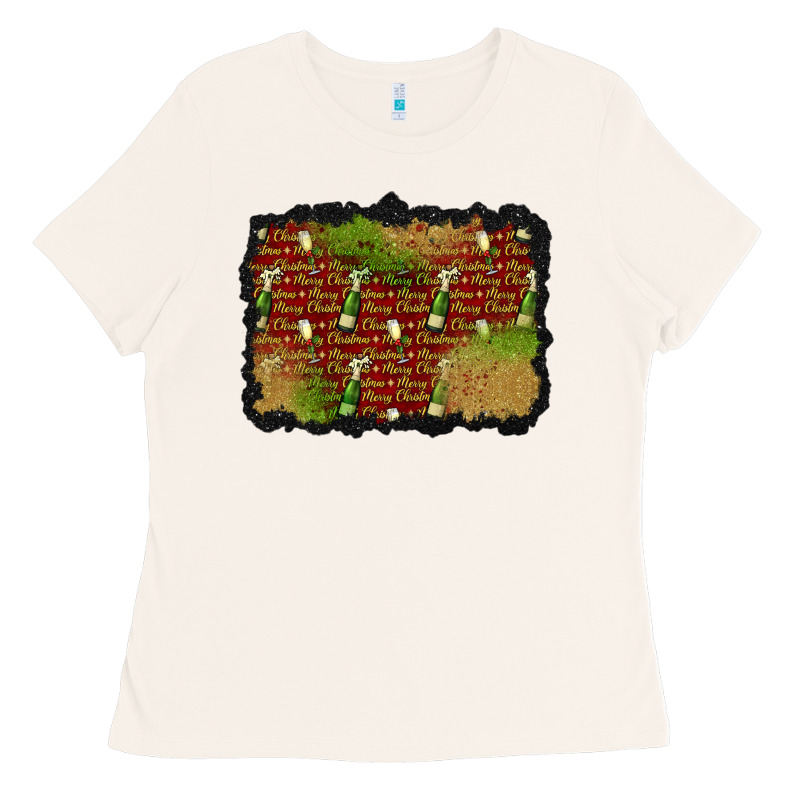 Christmas Champagne Background Ladies Tee by BundleAndBundleShop | Teevron