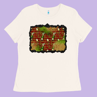 Christmas Champagne Background Ladies Tee Designed By Bundleandbundleshop