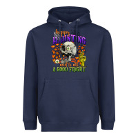 Navy happy haunting and to all a good fright Heavyweight Hoodie - CowGirlArtShop