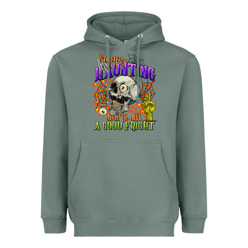 Happy Haunting And To All A Good Fright Heavyweight Hoodie by CowGirlArtShop | Teevron