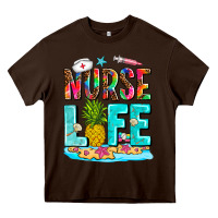 Chocolate Brown nurse life summer Heavy Core Tee - AdoDesignShop