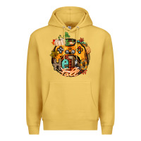 Antique Gold hello fall gamer Premium Hoodie - CowGirlArtShop