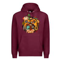Burgundy hello fall gamer Premium Hoodie - CowGirlArtShop