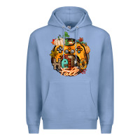 Colony Blue hello fall gamer Premium Hoodie - CowGirlArtShop