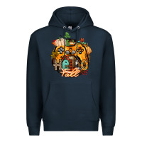 Navy hello fall gamer Premium Hoodie - CowGirlArtShop