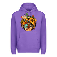Purple hello fall gamer Premium Hoodie - CowGirlArtShop