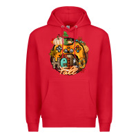 Red hello fall gamer Premium Hoodie - CowGirlArtShop