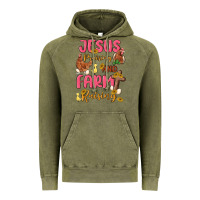 Vintage Olive jesus praising and farm raising Vintage Hoodie - MaliasSmallBusiness