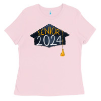 Bubblegum Pink senior 2024 graduation Ladies Tee - RanaPortraitStore