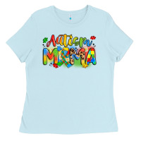 Baby Blue autism mama Ladies Tee - Artiststas