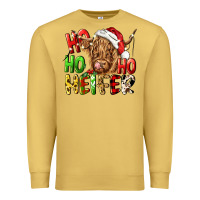 Antique Gold ho ho ho heifer Premium Sweatshirt - CowGirlArtShop