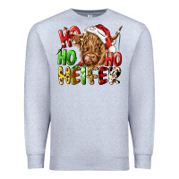 Heather Grey ho ho ho heifer Premium Sweatshirt - CowGirlArtShop