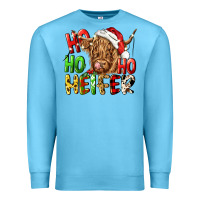 Ocean Blue ho ho ho heifer Premium Sweatshirt - CowGirlArtShop
